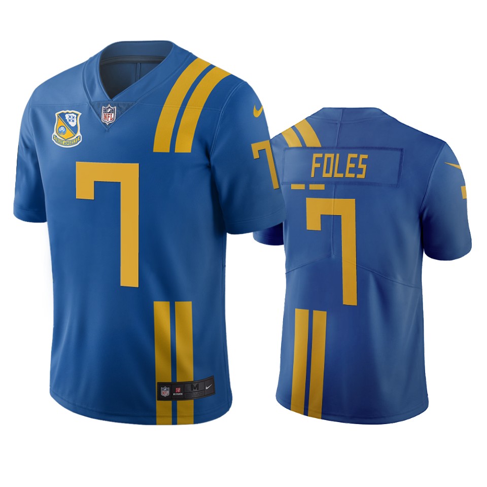 Men Nike Jacksonville Jaguars 7 Nick Foles Royal Vapor Limited City Edition NFL Jersey